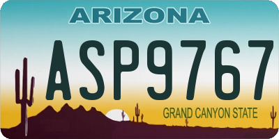 AZ license plate ASP9767