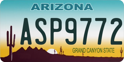 AZ license plate ASP9772
