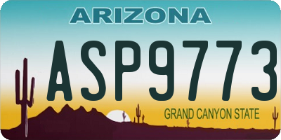 AZ license plate ASP9773