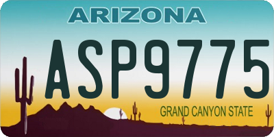 AZ license plate ASP9775