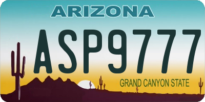 AZ license plate ASP9777