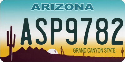 AZ license plate ASP9782