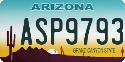 AZ license plate ASP9793