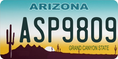 AZ license plate ASP9809