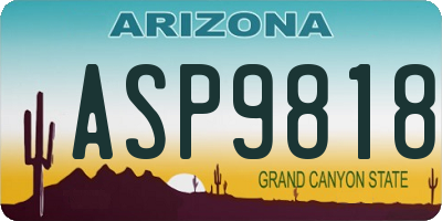 AZ license plate ASP9818
