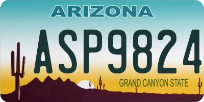 AZ license plate ASP9824