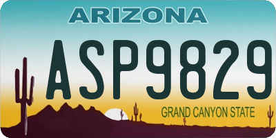 AZ license plate ASP9829