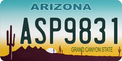AZ license plate ASP9831