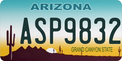 AZ license plate ASP9832