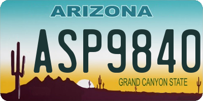 AZ license plate ASP9840