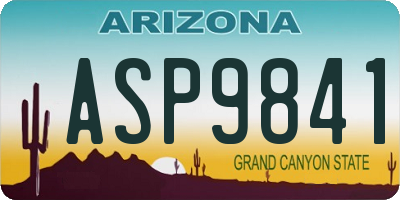 AZ license plate ASP9841