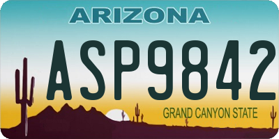 AZ license plate ASP9842