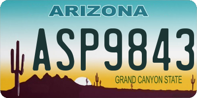 AZ license plate ASP9843