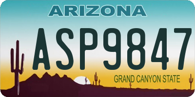 AZ license plate ASP9847