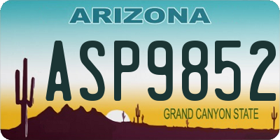 AZ license plate ASP9852