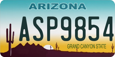 AZ license plate ASP9854