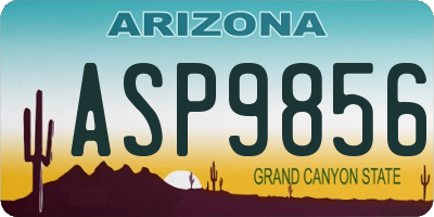 AZ license plate ASP9856