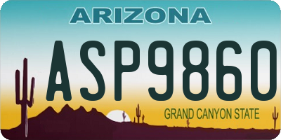 AZ license plate ASP9860