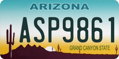 AZ license plate ASP9861