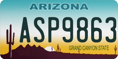 AZ license plate ASP9863