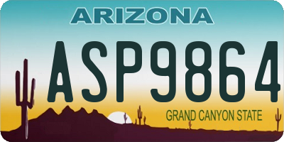 AZ license plate ASP9864