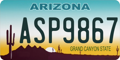 AZ license plate ASP9867