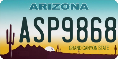 AZ license plate ASP9868