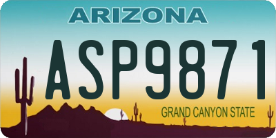AZ license plate ASP9871