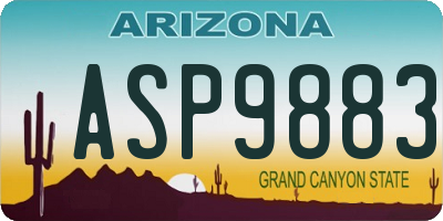 AZ license plate ASP9883