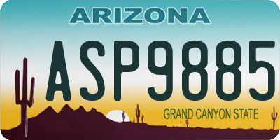 AZ license plate ASP9885