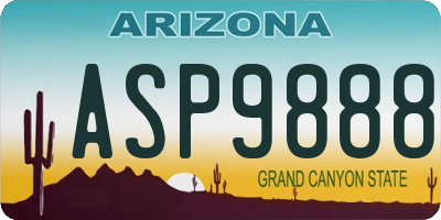 AZ license plate ASP9888