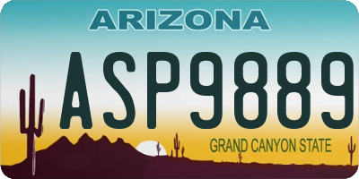 AZ license plate ASP9889