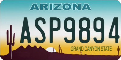 AZ license plate ASP9894