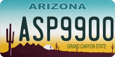 AZ license plate ASP9900