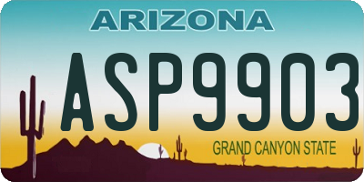 AZ license plate ASP9903