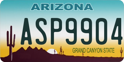 AZ license plate ASP9904