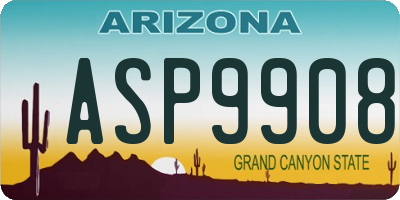 AZ license plate ASP9908