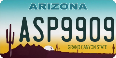 AZ license plate ASP9909