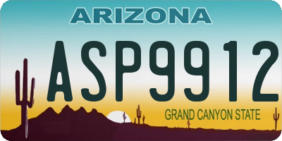 AZ license plate ASP9912