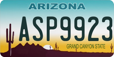 AZ license plate ASP9923