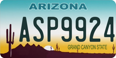AZ license plate ASP9924