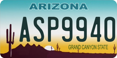 AZ license plate ASP9940