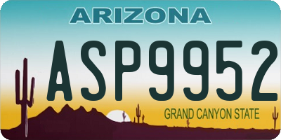 AZ license plate ASP9952
