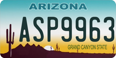AZ license plate ASP9963