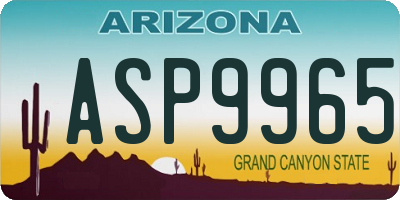 AZ license plate ASP9965