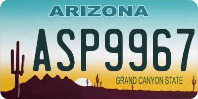 AZ license plate ASP9967