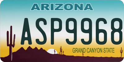 AZ license plate ASP9968