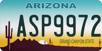 AZ license plate ASP9972