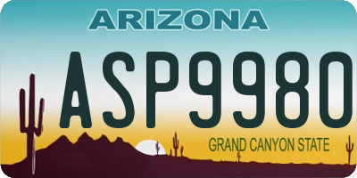 AZ license plate ASP9980