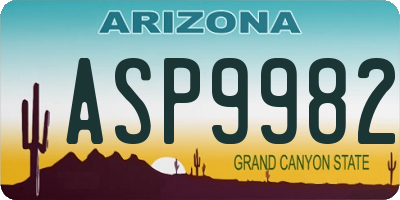 AZ license plate ASP9982